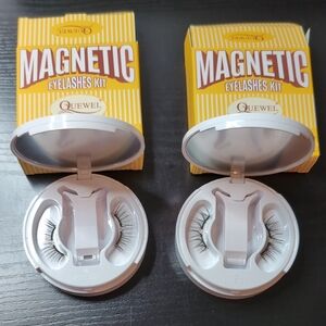 Quewel Magnetic Eyelashes Kit Set Of 2 Reusable With Applicator No Glue Needed